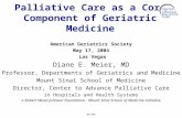 Palliative Care as a Core Component of Geriatric Medicine American Geriatrics Society May 17, 2004 Las Vegas Diane E. Meier, MD Professor, Departments.