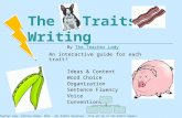 The 6 Traits of Writing An interactive guide for each trait! Ideas & Content Word Choice Organization Sentence Fluency Voice Conventions By The Teacher.