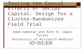 Testing the Causal Effects of Social Capital: Design for a Cluster-Randomized Field Trial Adam Gamoran and Ruth N. López Turley University of Wisconsin-Madison.