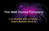 The Walt Disney Company It all started with a mouse … Dream Believe Dare Do.