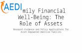 Family Financial Well- Being: The Role of Assets Research Evidence and Policy Applications for Asset-Empowered American Families.