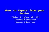 What to Expect from your Mentor Elaine M. Hylek, MD, MPH Associate Professor Boston University.
