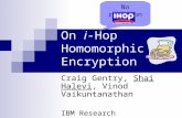 On i -Hop Homomorphic Encryption Craig Gentry, Shai Halevi, Vinod Vaikuntanathan IBM Research No relation to.