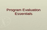 Program Evaluation Essentials. WHAT is Program Evaluation?