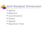 Skill-Related Dimension Agility Balance Coordination Power Speed Reaction Time.