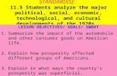 STANDARD(S): 11.5 Students analyze the major political, social, economic, technological, and cultural developments of the 1920s. LESSON OBJECTIVES/ GOALS