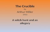 The Crucible by Arthur Miller 1953 A witch hunt and an allegory.