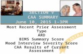 Most Recent Prior Assessment Type ARD BIMS Summary Score Mood Interview Severity Score CAA Results of Current Assessment.