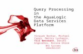 Query Processing in the AquaLogic Data Services Platform Vinayak Borkar, Michael Carey, Dmitry Lychagin, Till Westmann, Daniel Engovatov, Nicola Onose.