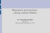 Migraine prevention using colour filters Dr Yolande Knight GP ST2 Mid Sussex/Brighton VTS.