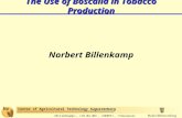 Center of Agricultural Technology Augustenberg,,, The Use of Boscalid in Tobacco Production Norbert Billenkamp.