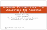Marian McCarthy, Ionad Bairre, The Teaching and Learning Centre University College Cork Academic Perspectives: The Challenges for Academic Staff Marian.