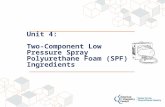 Unit 4: Two-Component Low Pressure Spray Polyurethane Foam (SPF) Ingredients.