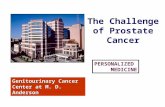 The Challenge of Prostate Cancer Genitourinary Cancer Center at M. D. Anderson PERSONALIZED MEDICINE.