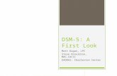 DSM-5: A First Look Matt Dugan, LPC Steve Donaldson, MAC,CACII DAODAS: Charleston Center.