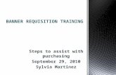 Steps to assist with purchasing September 29, 2010 Sylvia Martinez BANNER REQUISITION TRAINING.