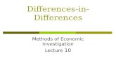 Differences-in-Differences Methods of Economic Investigation Lecture 10.