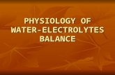 PHYSIOLOGY OF WATER- ELECTROLYTES BALANCE. Total body water in adult human 60-70 % 60-70 %