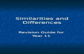 Similarities and Differences Revision Guide for Year 11.