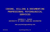 CODING, BILLING & DOCUMENTING PROFESSIONAL PSYCHOLOGICAL SERVICES ANTONIO E. PUENTE UNIVERSITY OF NORTH CAROLINA WILMINGTON  5/11/20151psychologycoding.com.