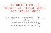 INTRODUCTION TO THEORETIAL CAUSAL MODEL FOR SPOUSE ABUSE Dr. Mary C. Sengstock, Ph.D., C.C.S. Professor of Sociology Wayne State University 1.