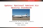 Update: National Ambient Air Quality Standards Association of California Airports September 15, 2010 Phil DeVita.