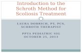 LAURA DOBRICH, PT, PCS, SCHROTH THERAPIST PPTA PEDIATRIC SIG OCTOBER 25, 2013 Introduction to the Schroth Method for Scoliosis Treatment.