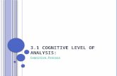 3.1 C OGNITIVE LEVEL OF ANALYSIS : Cognitive Process.