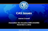 CAS Issues Jeanne Crowell Association des Actuaires IARD (AAIARD) November 2, 2012 .
