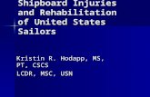 Shipboard Injuries and Rehabilitation of United States Sailors Kristin R. Hodapp, MS, PT, CSCS LCDR, MSC, USN.