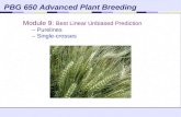 PBG 650 Advanced Plant Breeding Module 9: Best Linear Unbiased Prediction – Purelines – Single-crosses.