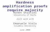 Hardness amplification proofs require majority Ronen Shaltiel University of Haifa Joint work with Emanuele Viola Columbia University June 2008.