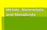 Metals, Nonmetals and Metalloids. Notice the difference between the appearance of the metals and nonmetals. Click here for a better view of each of the.
