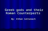 Greek gods and their Roman Counterparts By: Ethan Cattanach.