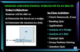 WEDGES AND FRICTIONAL FORCES ON FLAT BELTS In-Class Activities: Check Homework, if any Reading Quiz Applications Analysis of a Wedge Analysis of a Belt.