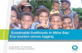 Sustainable livelihoods in Milne Bay: Eco-tourism versus logging James Butler, Erin Bohensky CSIRO Sustainable Ecosystems.