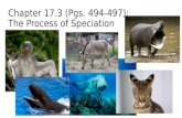 Chapter 17.3 (Pgs. 494- 497): The Process of Speciation.