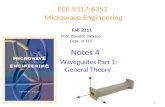 1 Prof. David R. Jackson Dept. of ECE Notes 4 ECE 5317-6351 Microwave Engineering Fall 2011 Waveguides Part 1: General Theory.