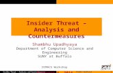 1 Insider Threat – Analysis and Countermeasures Shambhu Upadhyaya Insider Threat – Analysis and Countermeasures Shambhu Upadhyaya Department of Computer.