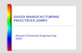 GOOD MANUFACTURING PRACTICES (GMP) Rowan Chemical Engineering 2003.