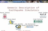 16/9/2011UCERF3 / EQ Simulators Workshop Terry Tullis Steve Ward John RundleJim Dieterich Keith Richards-Dinger Fred Pollitz Generic Description of Earthquake.