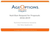 Nutrition Request for Proposals 2016-2019 Technical Assistance Sessions For New Applicants.