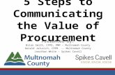 5 Steps to Communicating the Value of Procurement Presented by: Brian Smith, CPPO, PMP – Multnomah County Gerald Jelusich, CPPB -- Multnomah County Jonathan.