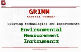 GRIMM Aerosol Technik Existing technologies and improvements Environmental Measurement Instruments by Eng. Wolfgang Brunnhuber.