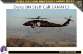 US Army Cadet Command JAMES MADISON UNIVERSITY Duke BN Staff Call 14JAN13.