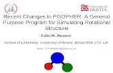 Colin M. Western School of Chemistry, University of Bristol, Bristol BS8 1TS, UK Email : C.M.Western@bristol.ac.uk Recent Changes in PGOPHER: A General.