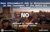 Does Chlorambucil Add to Obinutuzumab in the Treatment of the Unfit CLL Patient? Richard R. Furman, MD CLL Research Center NO.