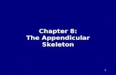 Chapter 8: The Appendicular Skeleton 1. Appendicular Skeleton 126 bones Consists of limbs and limb girdles to provide movement 1.Pectoral girdle: 4 bones