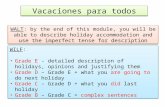 Vacaciones para todos WALT: by the end of this module, you will be able to describe holiday accommodation and use the imperfect tense for description WILF: