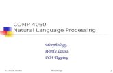 Christel Kemke 1 Morphology COMP 4060 Natural Language Processing Morphology, Word Classes, POS Tagging.